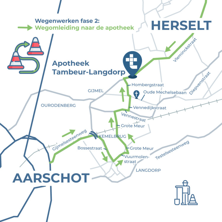 Werkzaamheden aan de Gijmelsesteenweg: fase 2